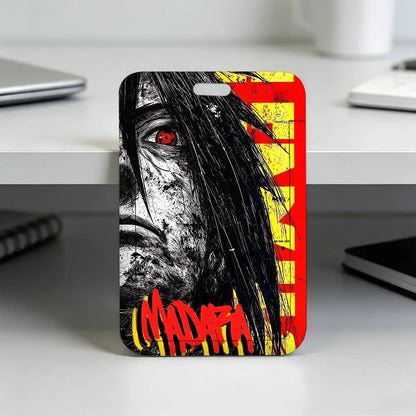 Anime N-NARUTO Akatsuki Itachi Sharingan Transparent Card Holder Employee Plastic Slide Cover Lanyard Work Business ID Bag Bus