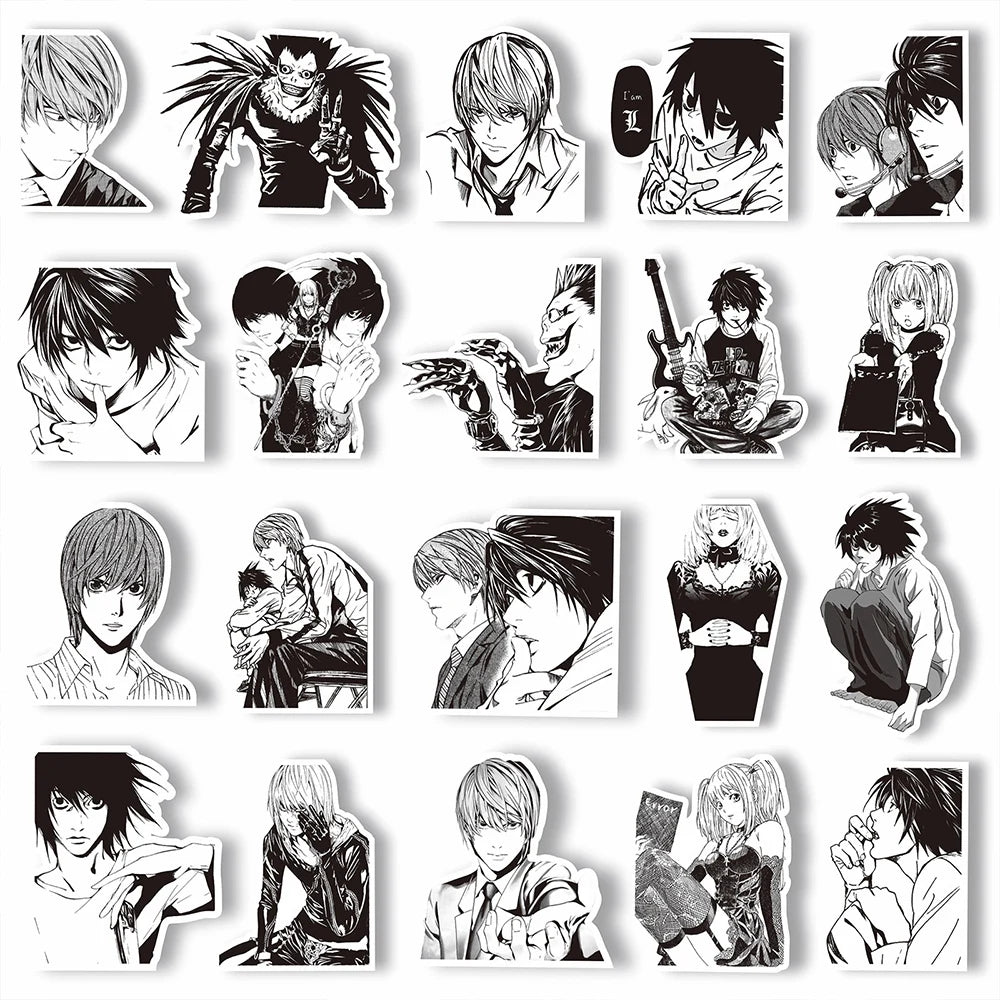 10/30/65pcs Japan Classic Anime Death Note Stickers Toy DIY Computer Luggage Phone Bike Waterproof Cool Cartoon Sticker for Kids