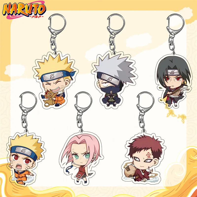 Naruto Anime Akatsuki Uchiha Itachi Acrylic Keychain Fashion Key Ring Bag Charms Girl Pendant Jewelry Cute Creative Friends Gift