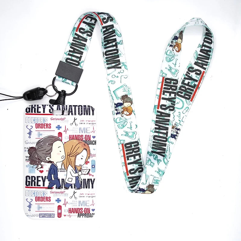 100 Styles Anatomy Credential Holder Keychains Neck Lanyard Pass Card Anime Credit Card Holder Keychain Straps Wholesale
