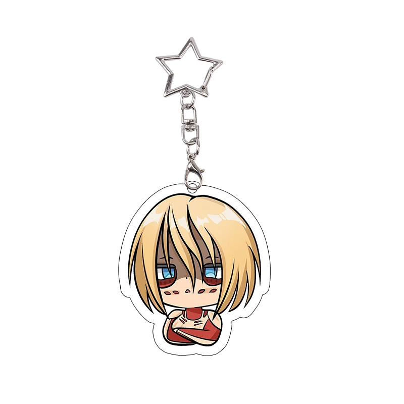 26pcs Attack on Titan Acrylic Keychain Mikasa Annie Levi Chibi Keyring Key Accessories Pendant Collect Reiner Birthday Gift