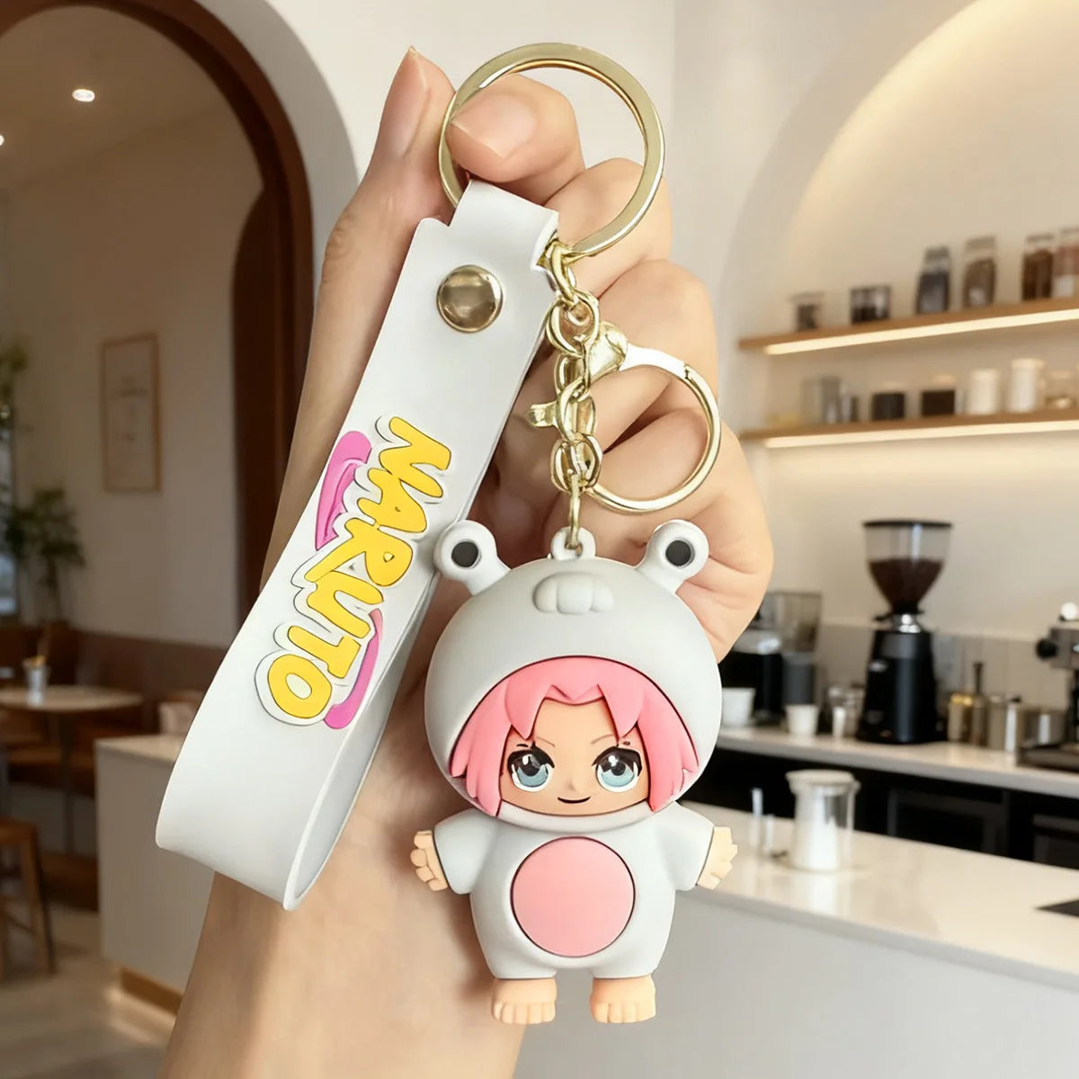 Q version of Naruto cartoon character key chain cartoon PVC doll pendant car key chain backpack jewelry fans collect gifts.