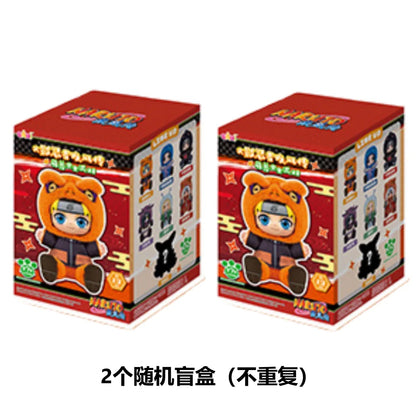 New TOPTOY Eaki Naruto V3 Kitten Land Series Blind Box Pajamars Plush Vinyl Doll Action Figures Neji Hyuga Gaara Surprise Toys