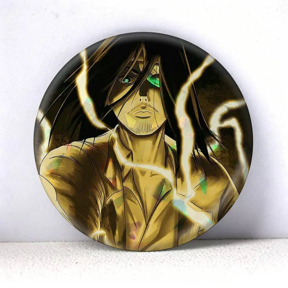 Attack on Titan Eren Yeager Anime   75mm 44mm 25mm Brooch Backpack Hat Pins Accessories Toys Badge