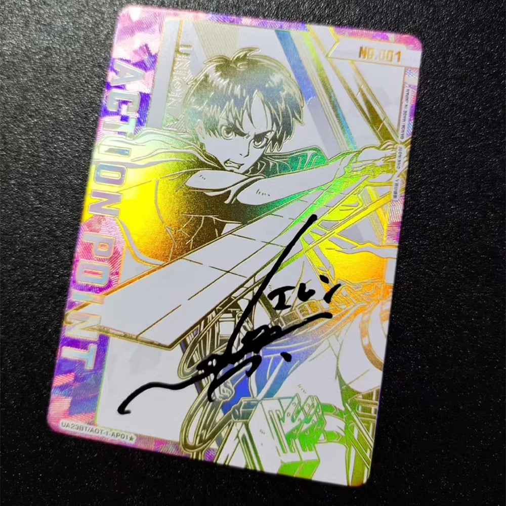 UA UNION ARENA Attack On Titan Levi Ackerman Anime Collection Card Bronzing Signature Card Textured Refractive Flash Child Gifts