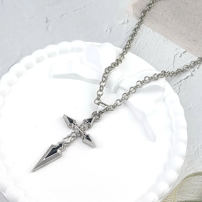 Anime Fate Stay Night Necklace Zero Saber Altolia Pandragong Cosplay Unisex Cross Pendant Necklaces Jewelry Accessories Choker