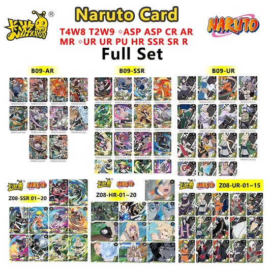 Kayou Naruto Card Set AR CR MR UR PTR SSR SR R T2W9 T4W8 Full Series Uzumaki Sasuke Hinata Uchiha Anime Collection Cards Toy Gif