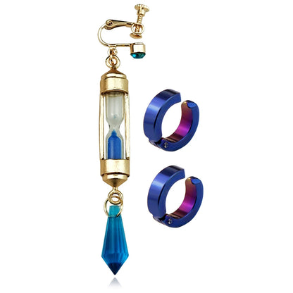 Anime Vanitas Earrings The Case Study of Vanitas No Karte Props Hourglass Earrings Ear Cuff Cosplay Jewelry Ear Studs Gifts