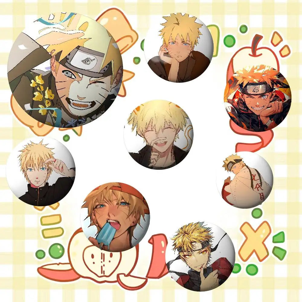 S-Smart N-NARUTOs Badges Tinplate Soft Button Pin Brooch Metal Badge Custom Jewelry Accessories Hat Bag Lapel