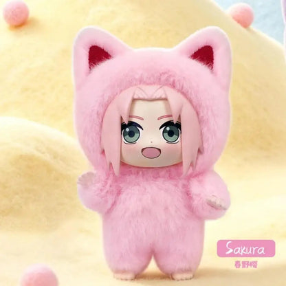 EAKI Naruto Kitten Land Series V3 Plush Blind Box Itachi Sasuke Obito Cute Peripheral Doll Soft Figure Toy Surprise Pendant Gift