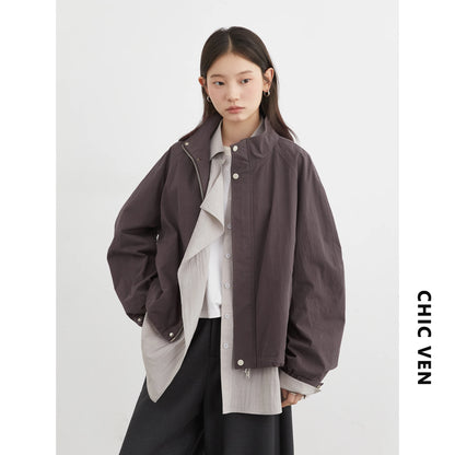 Anime-Inspired Women Stand-Up Collar Jacket
