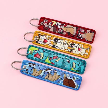 Elf Monsters Embroidery Keychain