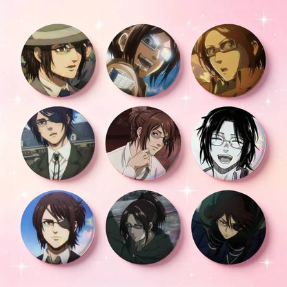 Hange Zoe Attack On Titan Anime Badges Button Round Creative Pin Brooch Badge Bag Decor Accessories Fans Collect Friends Gifts