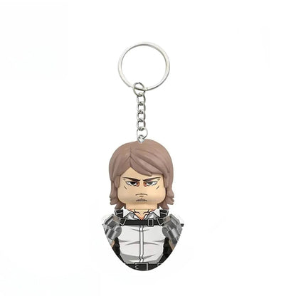 Anime Attack on Titan Building Blocks Keychain Mini Figure Keyring Collectible Toy Pendant for Bag Accessories Fans Gift