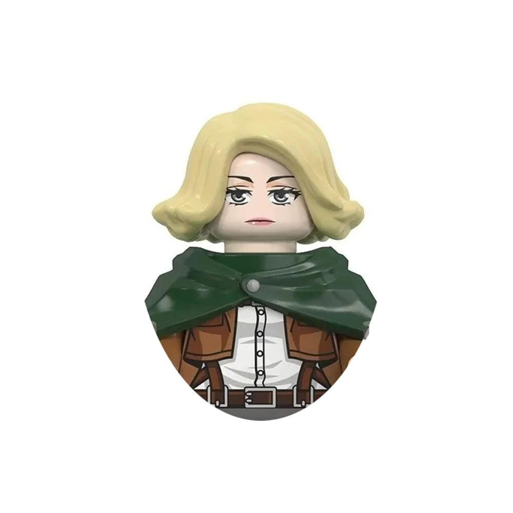 Anime Attack on Titan Building Blocks Keychain Mini Figure Keyring Collectible Toy Pendant for Bag Accessories Fans Gift