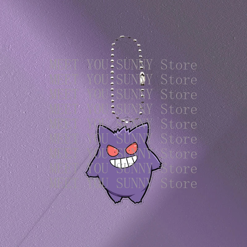Anime Gengar Acrylic Keychain Pocket Monster Cartoon Kawaii Figure Creative Backpack Charm Pendant Toy Students Accessories Gift