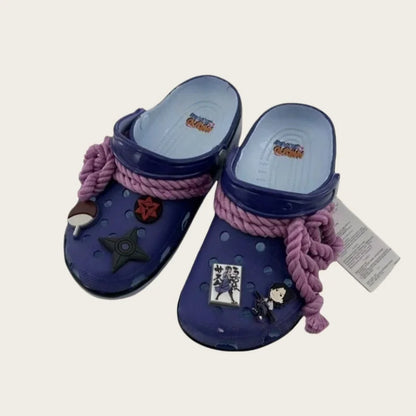 Anime Naruto Akatsuki Cartoon New Uchiha Itachi EVA Waterproof Slippers Beach Shoes Sandals Casual Breathable Ankle-Wrap Shoes