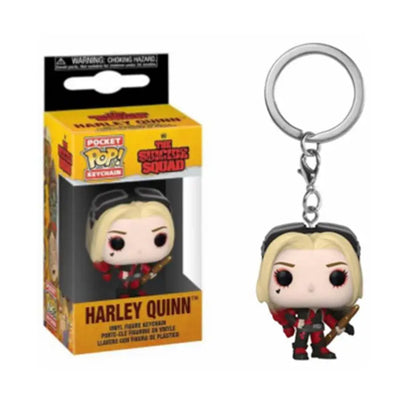 FUNKO POP Movies Suicide Squad The Joker Harley Quinn King Shark Keychain Toy Action Figure Collection Toys for Kids with Box