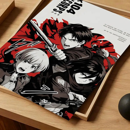 Anime Attack on Titan Poster Self-adhesive Art Waterproof Paper Sticker Coffee House Bar Room Wall Decor