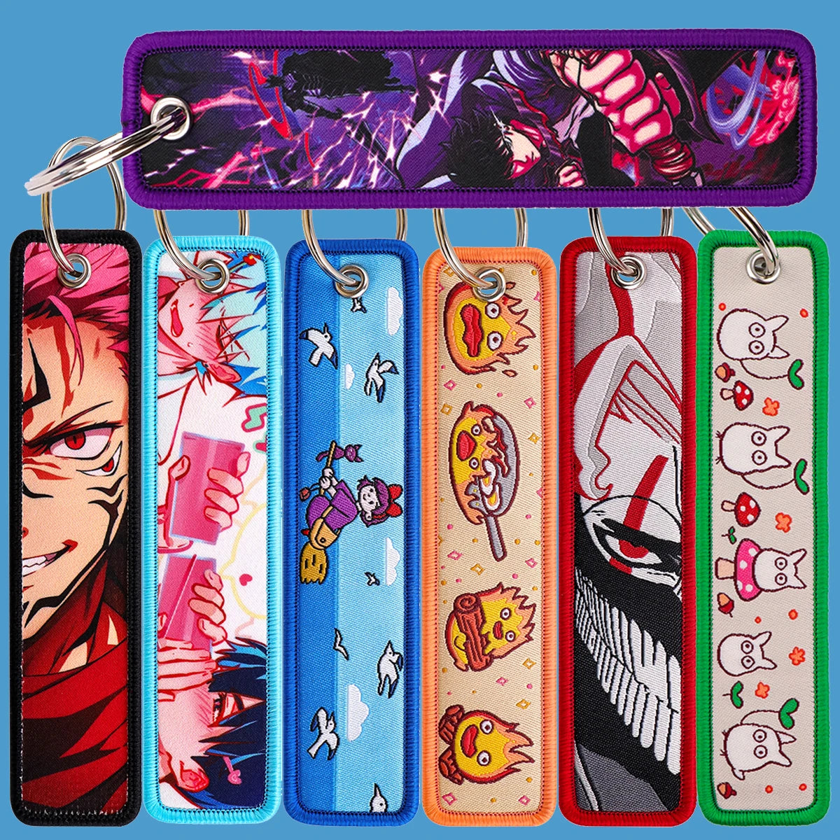 Anime Character Embroidery Keychain