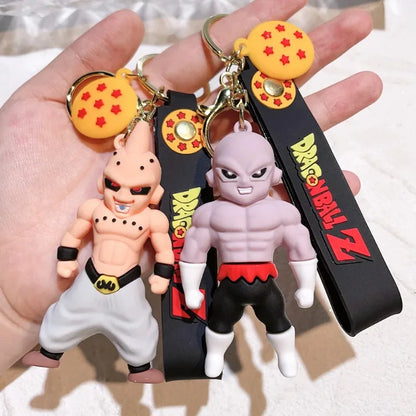 Anime Dragon Ball Keychain Fashion Jewelry Son Goku Vegeta Piccolo Action Figures 8CM PVC Key Ring for Men Women Bag Pendant