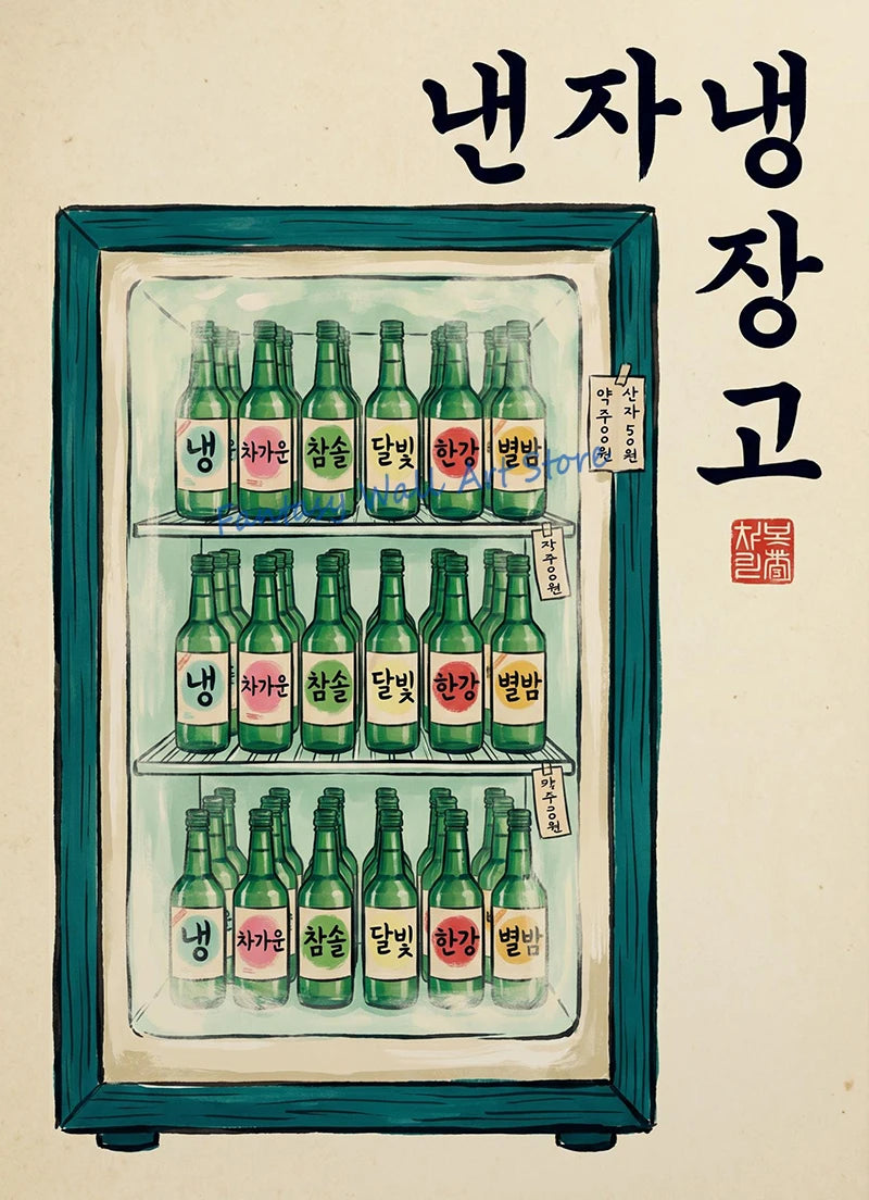 Korean Soju Shelf Poster