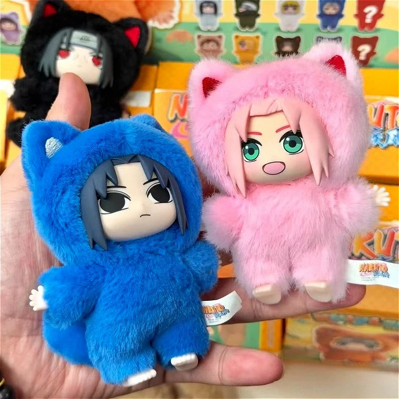 EAKI Naruto Kitten Land Series V3 Plush Blind Box Itachi Sasuke Obito Cute Peripheral Doll Soft Figure Toy Surprise Pendant Gift