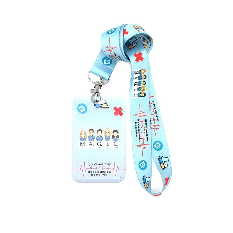 100 Styles Anatomy Credential Holder Keychains Neck Lanyard Pass Card Anime Credit Card Holder Keychain Straps Wholesale