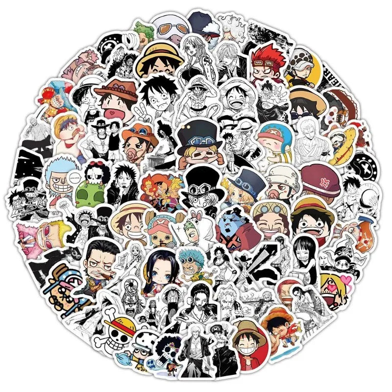 120pcs Cartoon One Piece Stickers Cute Luffy Nami DIY Notebook Decoration Stickers Hot-Blooded Anime Merchandise Graffiti Toys