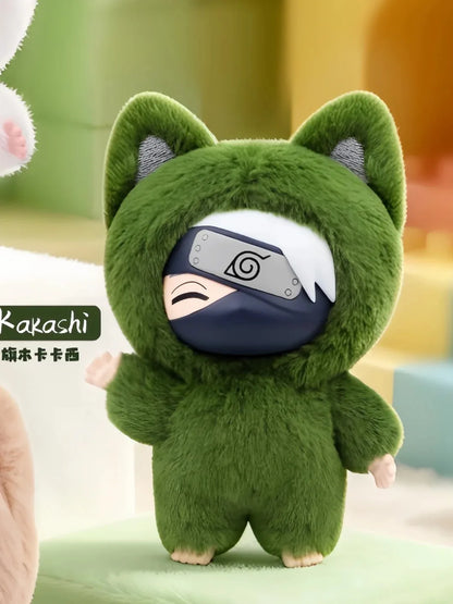 EAKI Naruto Kitten Land Series V3 Plush Blind Box Itachi Sasuke Obito Cute Peripheral Doll Soft Figure Toy Surprise Pendant Gift