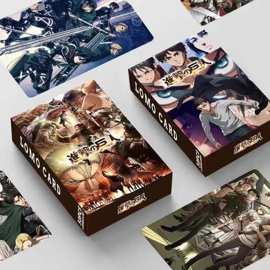 30pcs/set Attack on Titan Japanese Anime Mini Cards Small Card Games with Postcards Message Photo Gift Collection Toys Gift