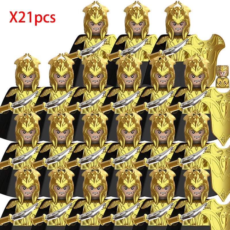 Lord Rings Elves Orcs Army Dwarf Rohan Mini Action Toy Figures Building Blocks Assembly Toys for Kids Birthday Gift