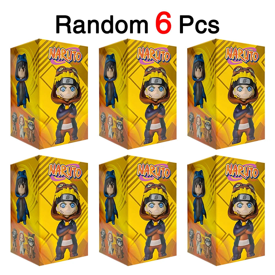 Hot Naruto Itachi Sasuke Kakashi Gaara Series 9PSC set Blind Box Trendy PVC Toy Figure Pendant Collection Birthday Present