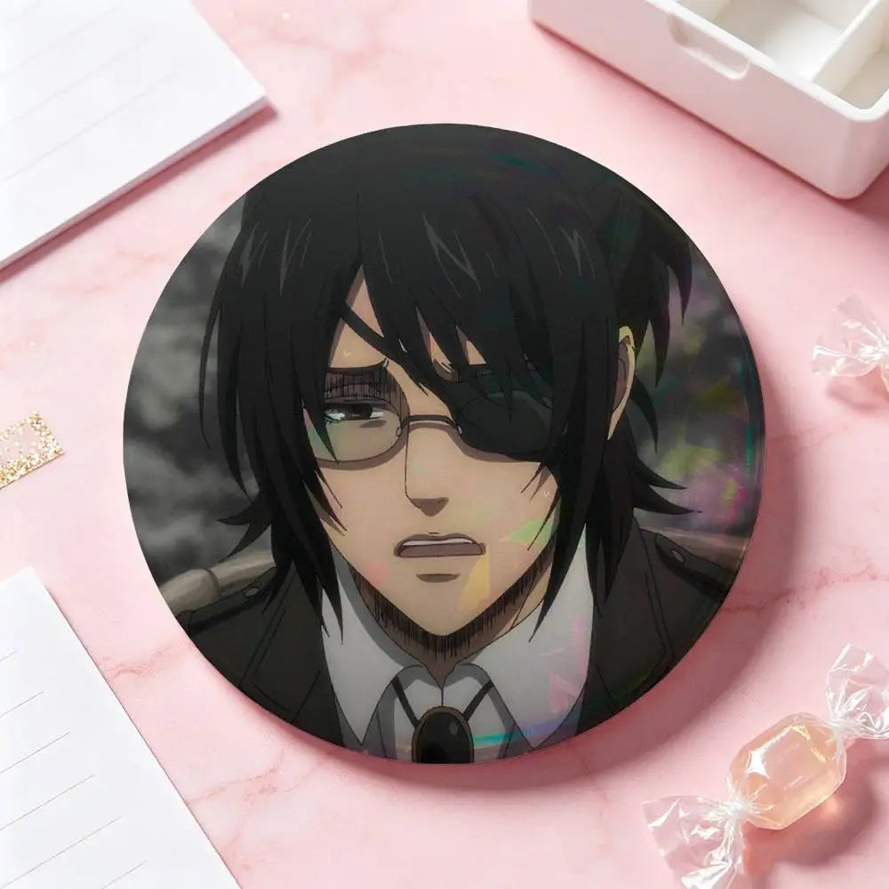 Hange Zoe Attack On Titan Anime Badges 25 32 44 58 75 Mm Round Cosplay Pin Bag Decor Fans Collect Friends Gifts Brooch Souvenir