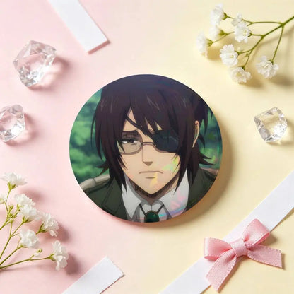 Hange Zoe Attack On Titan Anime Badges 25 32 44 58 75 Mm Round Cosplay Pin Bag Decor Fans Collect Friends Gifts Brooch Souvenir