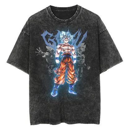 Hip Hop Streetwear Japan Anime Dragon Ball Print Oversized T-Shirt