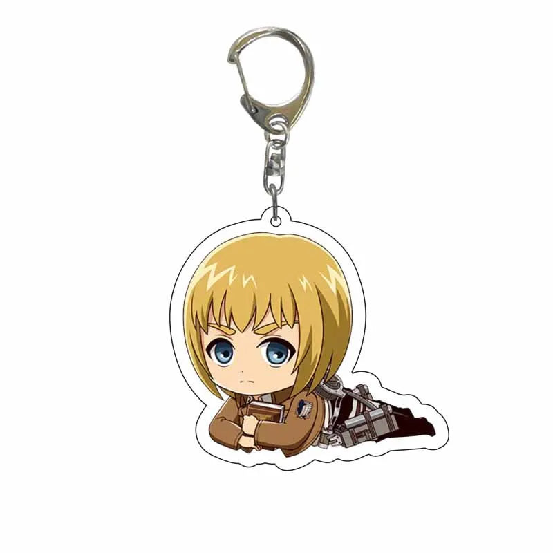 Attack On Titan Anime Peripheral Acrylic Figure Display Keychain Pendant Eren Mikasa Levi Creative Decorative Gift Accessories