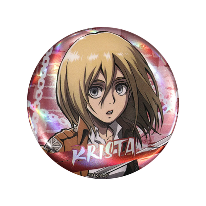 58mm Anime Attack on Titan Eren Jaeger Mikasa·Ackerman Sasha Braus Cosplay COSTUME Badge Pin SPTE Tinplate Brooch﻿ Prop Gilf