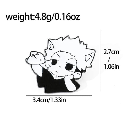 Gojo Satoru Cats Enamel Pin Kawaii Anime Role Eye Mask Cute Manga Brooches Badge Jujutsu Kaisen Anime Accessories For Backpack