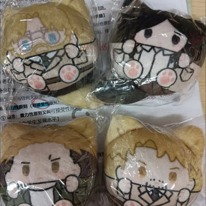 Attack On Titan Vol 2 Cat Ear Squeaky Mochi Anime Plush Pendant Levi Eren Mikasa Hange Erwin Anime Peripheral Bag Ornament Toy