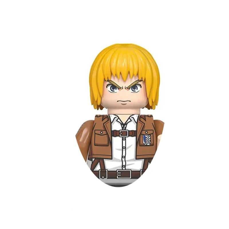 New Attack on Titan Minifigure Keychain Shingeki No Kyojin Eren Levi Mikasa Anime Action Figures Toys for Kids Gift