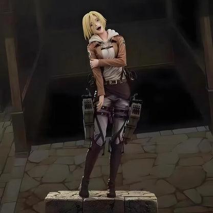 New 28cm Attack On Titan Anime Figures Annie Leonhart Figures Pvc Statue Collection Model Room Decoration Birthday Gift Toys