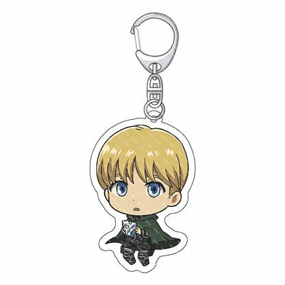 55MM Anime Attack on Titan‌ Acrylic Keychain Eren Jaeger Mikasa Ackerman Armin Arlert Connie Springer Figure Pendant Gifts
