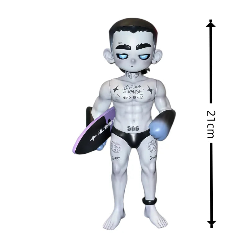 Toos Deer Head Boy Figure Muscle Guy Handsome Boy with Tattoo Warrior Doll Running Park Collection Ornament Accompany Gift