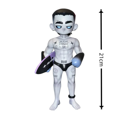 Toos Deer Head Boy Figure Muscle Guy Handsome Boy with Tattoo Warrior Doll Running Park Collection Ornament Accompany Gift