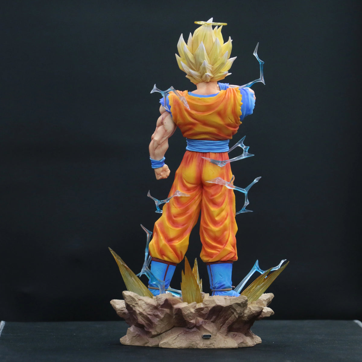JJ Dragon Ball Z Son Goku Ssj2 Figure Led Base Super Saiyan 2 Goku Pvc Action Figures 33cm/12.99inch Collection Model Toys Gifts