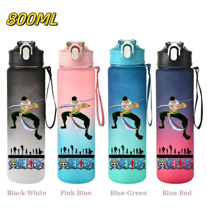 800ML ONE PIECE Monkey D. Luffy Nico Robin Anime Straw Sport Water Bottle for Easy Carry Ideal for Fitness Sports Outdoor