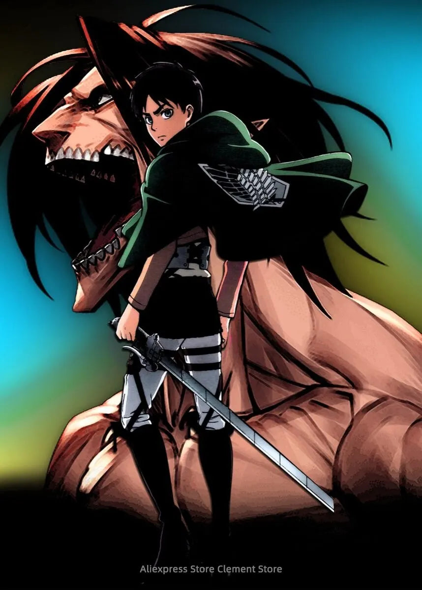 Shingeki no Kyojin Eren Yeager Attack on Titan Anime Poster  Canvas Prints  Wall Decor