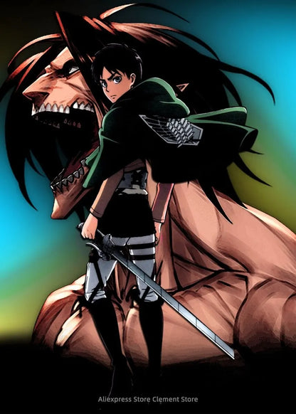 Shingeki no Kyojin Eren Yeager Attack on Titan Anime Poster  Canvas Prints  Wall Decor