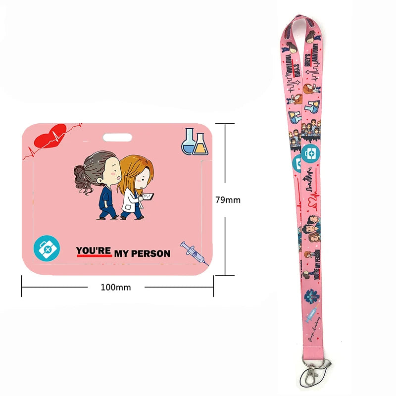 100 Styles Anatomy Credential Holder Keychains Neck Lanyard Pass Card Anime Credit Card Holder Keychain Straps Wholesale
